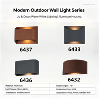 Applique murale LED extérieure haut de gamme en aluminium, éclairage bidirectionnel, étanche IP54, pour villa, porche, jardin, lumière de haute qualité 12W 3000K