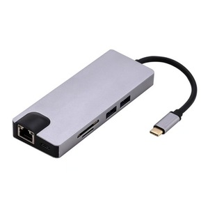 8-in-1 USB C USB-C Type-C Docking Station 4K HDTV đa chức năng ADAPTER với Ethernet giao diện trong kho - Product Image 2