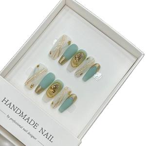 Personalizado Etiqueta Privada corto brillo negro plata falso cubierta completa 3D diamantes estrella fresco usable Punta de <span class=keywords><strong>uñas</strong></span> hecho a mano prensa en las <span class=keywords><strong>uñas</strong></span> - Product Image 4