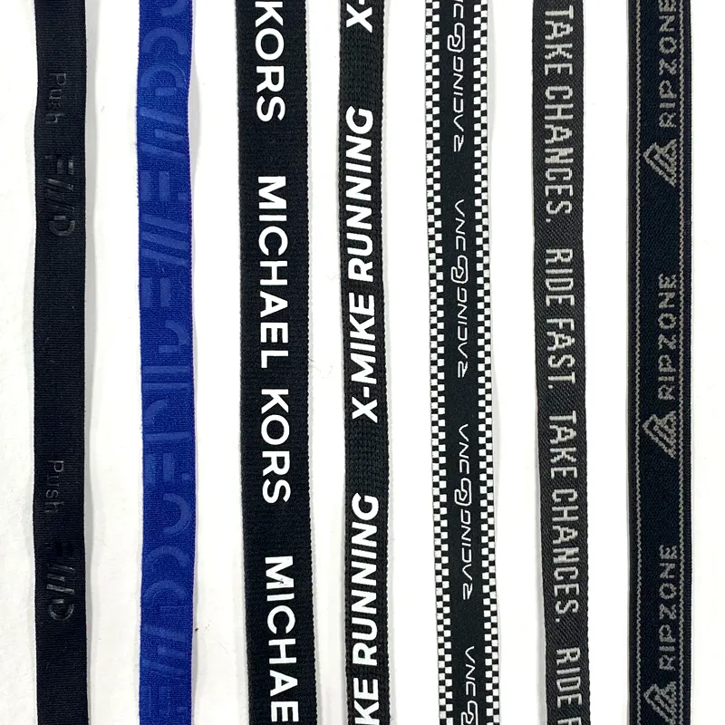 Width 1 cm Polyester Ribbon elastic band Neck Tape elastic tape screen print embossed logo Ribbon For Garment Accessories