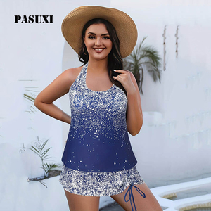 PASUXI Vente en gros <span class=keywords><strong>Tankini</strong></span> grande taille pour femmes Ensemble deux pièces avec short <span class=keywords><strong>Maillot</strong></span> <span class=keywords><strong>de</strong></span> <span class=keywords><strong>bain</strong></span> sexy <span class=keywords><strong>de</strong></span> plage pour femmes rondes - Product Image 1