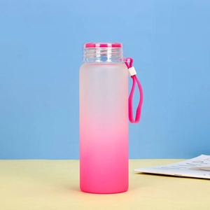 Nouveauté : Bouteille en verre ombré de 500 ml avec couvercle pour smoothies et milkshakes - Product Image 2