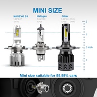 NAO marca Mini coche Led faro S3 D1 H11 H8 H9 9012 880 luz de la linterna Led H4 H7 coche llevó la bombilla del faro