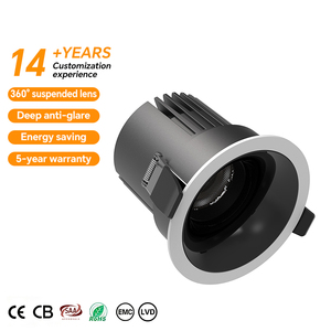 Spot LED anti-éblouissant réglable de luxe 9W COB Rotation à 360 ° Faisceau de rondelle murale encastré Toujours LED Down Light Artwork sur le mur - Product Image 1