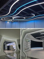 Profilé en aluminium courbé encastré en forme d'arc pour éclairage linéaire flexible, luminaire de plafond en forme de gorge, forme personnalisée