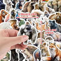 50 autocollants brillants amovibles en papier adhésif à thème animaux africains pour ordinateur portable, bouteille d'eau, bagages, skateboard