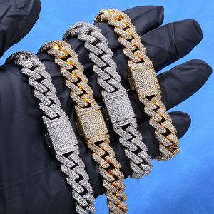 Bespoke Double Layer Diamond Shape Moissanite Cuban <b>Bracelets</b> Hip Hop S925 Sterling Silver VVS1 Iced Out Custom Jewelry Supplier - Product Image 4