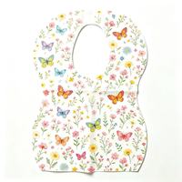 Bavoir jetable pour bébé à motif de dessin animé avec fermeture auto-adhésive manuelle, imperméable, sans attaches, pratique pour un port rapide