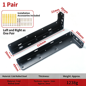 Reinforced Heavy-Duty Sturdy Concealed Hidden <strong>Cabinet</strong> Hanging <strong>Brackets</strong> For Floating Vanity TV Desk <strong>Cabinet</strong> Mounting Supports - Product Image 6