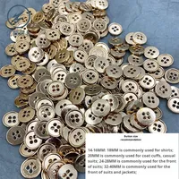 Boutons métalliques de style britannique à 4 trous, à bord fin, à coudre à la main, pour costumes d'affaires, poignets et cols