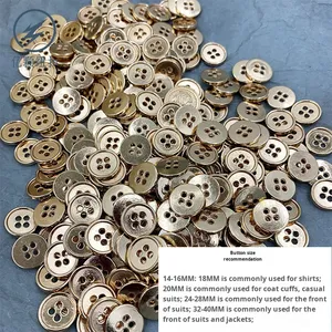 Dünne Metallknöpfe: 4-Loch Britischer Stil für Anzugärmel & Kragen, Vintage Handgenäht - Product Image 1