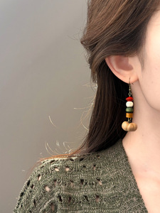 Bijoux à thème végétal et fruité, boucles d'oreilles rétro faites à la main en forme de châtaignes naturelles - Product Image 6