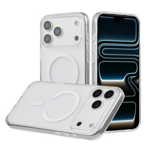 جراب مغناطيسي شفاف غير لامع لهاتف آيفون 17 برو ماكس، جراب هاتف مغناطيسي بإطار كاميرا كبير وغطاء خلفي شفاف كريستالي - Product Image 1