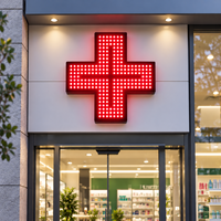 Vente directe transfrontalière par les fabricants : Panneaux publicitaires LED de 12 pouces pour pharmacies, boîtes lumineuses électroniques LED