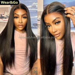 Perruques sans colle en cheveux humains, cheveux indiens bruts, perruque en dentelle complète HD, cheveux humains, cuticules alignées, perruques vierges pour femmes noires - Product Image 2