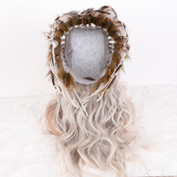 Accessoires de cheveux en plumes de carnaval, coiffe de chef indien, coiffe en plumes, accessoires de fête pour Thanksgiving et carnaval, coiffe pour adulte