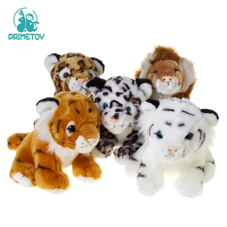 Animales de peluche pequeños, León, Tigre, juguetes de peluche suaves