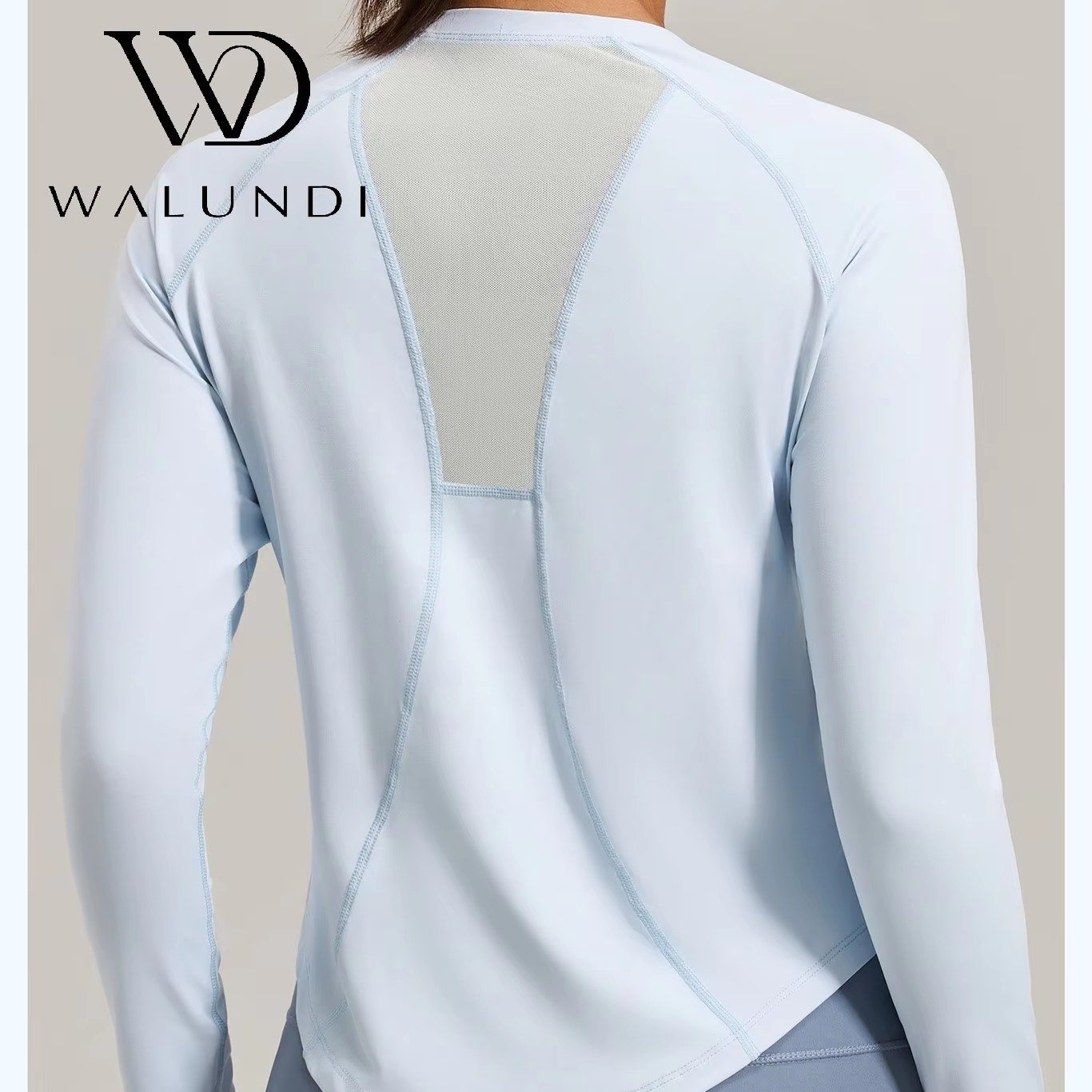Yoga T-shirt Regular Mesh Back Crew Neck Long Sleeve Yoga Top Solid Color Simple Stretch Quick Dry Gym Wear
