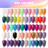 Set de Esmalte de Uñas Vegano de Marca Privada AS 120 Colores, Esmalte de Gel Semipermanente de 15 ml, Kit de Barniz de Uñas