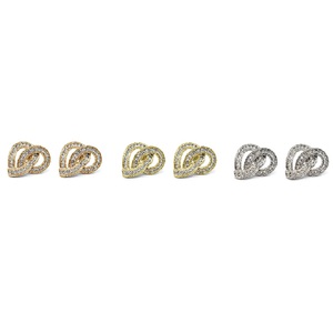Fabricant de bijoux fins conception populaire en forme de coeur or blanc 18 carats véritable diamant en forme de coeur boucles d'oreilles pour dame de bureau - Product Image 4