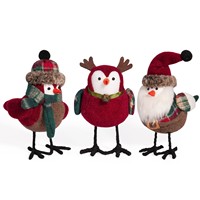 Décoration de table en tissu créative Hongsheng pour Noël, motif oiseau mignon et Père Noël, oiseau debout pour les fêtes transfrontalières