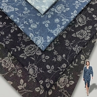 Tissu Jacquard de Mode en Denim Écologique Tissé à Motif Floral 3D en Coton Haute Densité 315g – Vente en Gros