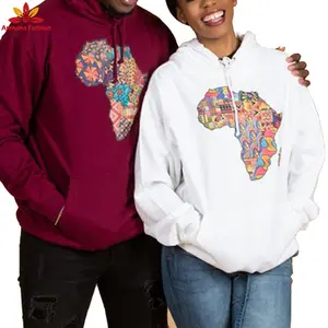 Großhandel lange hoodies sweatshirts afrikanische 100% baumwolle wachs druckt stoff kente sport Paar outfit langarm Niedrigsten Preis