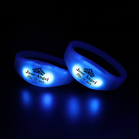 Bracelet LED en silicone ABS+silicone, clignotant, activé par le son, rythmique, pour la remise des diplômes, non toxique, pour adultes