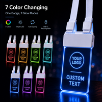 Badges nominatifs personnalisés en acrylique LED pour employés de magasin, serveurs, restaurants, bars, uniformes – Commandes en gros