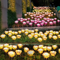 Offre Spéciale Rose Lumière De Noël En Plein Air Jardin Décoration De Mariage Artificielle Rose Fleurs diwali décoration Jardin lampe