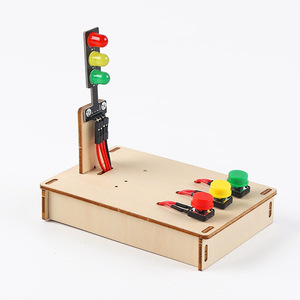 OKYN0804-2 Kit de Modelo de Semáforo de Madera para Armar, Juguete Educativo de Ciencia para Niños, Actividad de Proyecto STEM para Primaria - Product Image 1