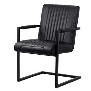Muestra gratis Muebles modernos Silla de visita con respaldo alto Silla de oficina de cuero industrial en forma de Z negra de lujo - Product Image 5