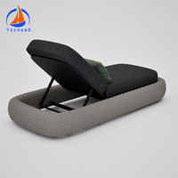 Rattan Sun Loungers Bett mit Rädern Schwimmbad bett Patio Schaukeln Rattan Triangle Sun Sofa Lounger Daybed