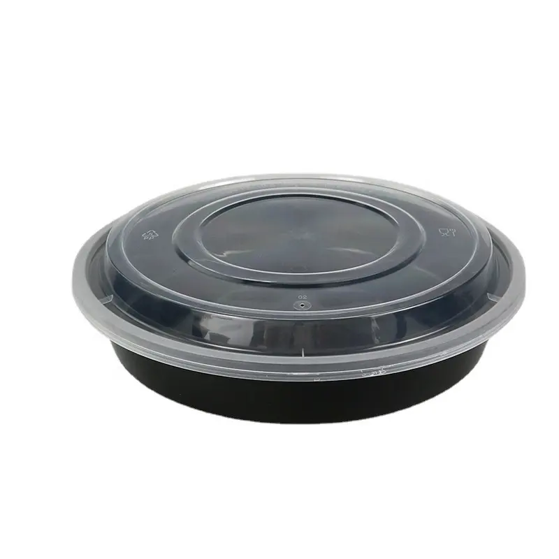 1500ml Round Food Storage Lunch Box Microwave Meal Prep Disposable Plastic Takeaway Food Container With Lids