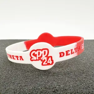 Novo estilo grego letras DST silicone pulseira Custom sigma silicone chaveiro pulseira Moda pulseira en silicone