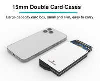 Mince éjectable pour portefeuille en aluminium Pop Étui pour cartes de crédit bloquant la RFID avec pince à billets pour cartes bancaires et autres produits financiers