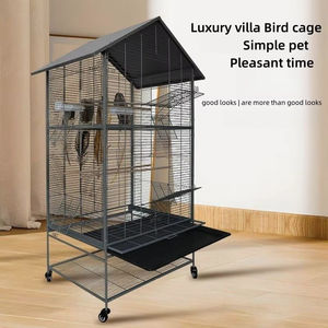 En kaliteli metal büyük boy büyük kuş kafesleri Pet papağan evi Pet kafesleri taşıyıcılar kuş yetiştiriciliği katlanabilir büyük kuş kafesi - Product Image 2