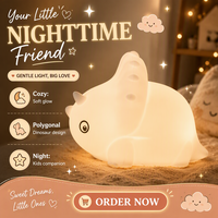 Lampe de chevet à commande tactile à intensité variable, lampe douce en silicone souple, lumière de nuit mignonne pour bébé, lampe de chevet LED, décoration de chambre à coucher