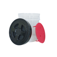 Logo personnalisé 5 gallons voiture détaillant seau en plastique transparent seau scellé huile lubrifiante emballage baril en gros