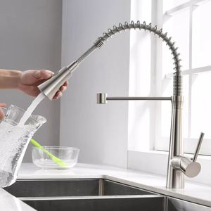 ก๊อกน้ำห้องครัวสแตนเลสสตีลแบบยุโรป รุ่น <span class=keywords><strong>Toto</strong></span> ชุดแปรงนิกเกิล สไตล์คลาสสิก แบบดึงออกได้ ฉีดน้ำร้อนน้ำเย็น แบบเดี่ยว ผลิตจากโรงงาน ถอดออกได้ - Product Image 3