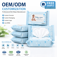 Lingettes pour bébé de qualité supérieure, non parfumées, au pH équilibré, ingrédients naturels, tissu non tissé doux, lingettes humides pour le corps, les mains et la bouche du bébé