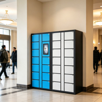 Armoire intelligente de lavage de chaussures en libre-service avec serrure électronique et structure modulaire avec écran de scanner communautaire