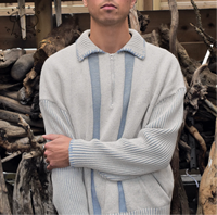 KD Fabricant de tricot OEM ODM Logo brodé personnalisable Pull à col rond et à manches longues Pull-over en maille zippée pour hommes
