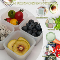 Récipients de stockage des aliments en silicone sans BPA avec couvercles, petits pots de collation réutilisables de 5oz pour adultes et enfants