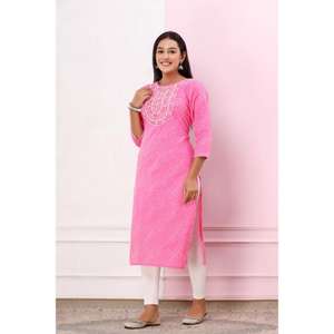 Ensemble kurta élégant en coton pour usage ethnique disponible en quantité vendue en gros pour l'exportation depuis l'Inde Nouveau modèle de bonne qualité pour femmes - Product Image 2