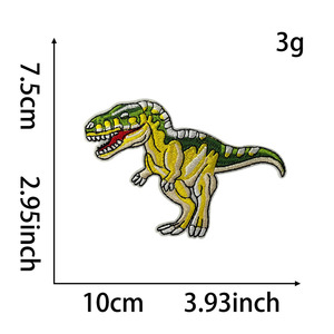 Patch brodé dinosaure de dessin animé T-Rex Jurassic World, applique Triceratops thermocollante pour vêtements d'enfants, sacs et décoration DIY - Product Image 3
