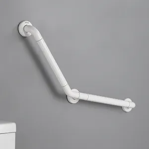Hospital White Abs Disabled Bathroom Shower Handrail Handicap Safety Grab Bar Grab Rail For Bathtub