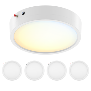 Lumière d'urgence LED certifiée ETL pour les pannes de courant à domicile, 7 pouces, 5CCT sélectionnables, dimmable, plafonnier encastré - Product Image 1