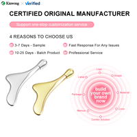 Masseur facial Gua Sha en métal plaqué or 24 carats, double tête, grattoir de beauté pour le lifting et le modelage du visage