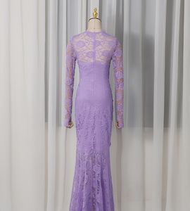 Nuevo <span class=keywords><strong>vestido</strong></span> de noche francés para mujer 2026, con cuello redondo, manga larga, plisado, entallado y adelgazante, de color liso. - Product Image 5